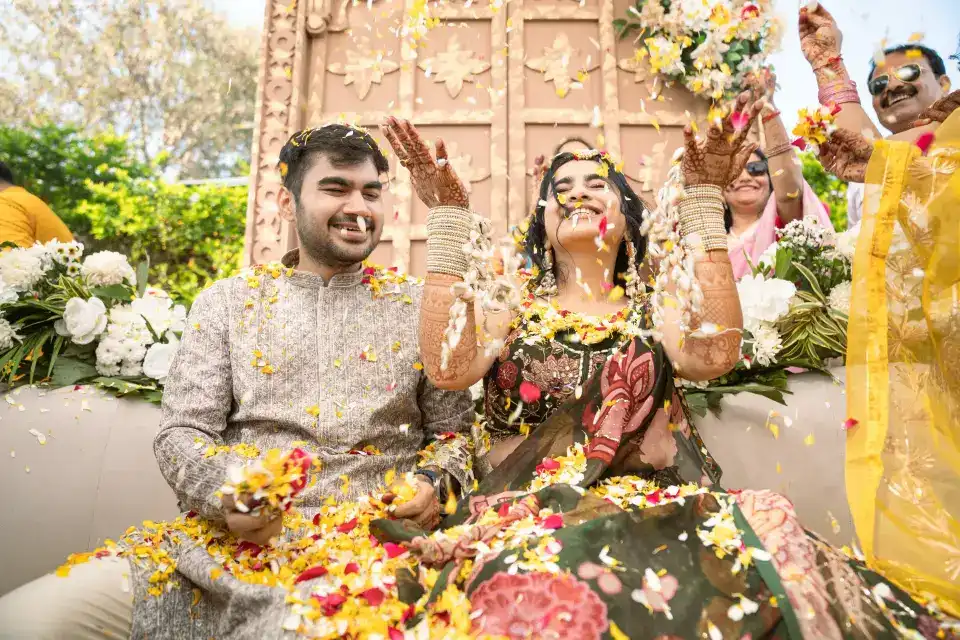 Joyful haldi ceremony celebration