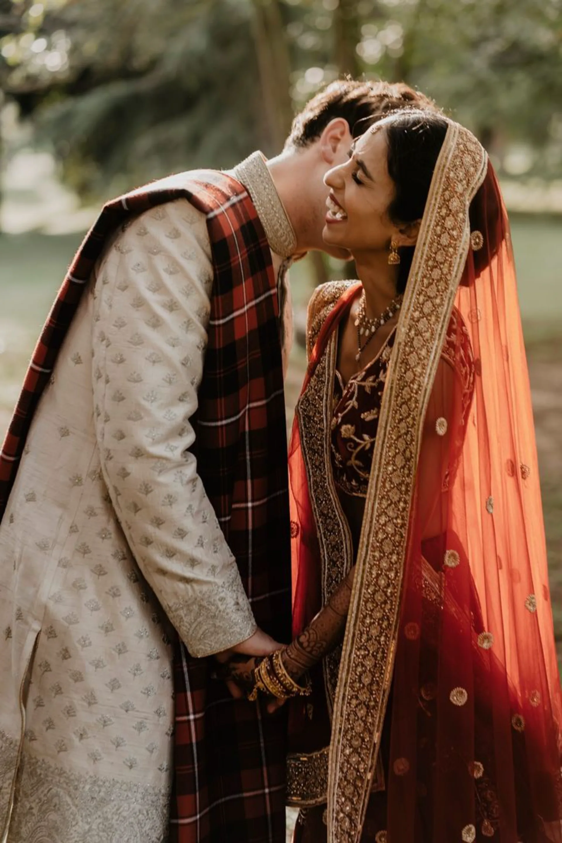 Bride and groom candid moment